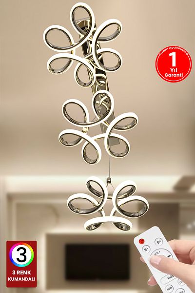FUZON Orchid Triple 3 Color Controlled Led Chandelier Silver Living Room Chandelier Living Room Chandelier Living Room Chandelier