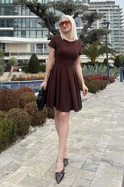 Madmext Καφέ Μίνι Φόρεμα Godeli MG2326