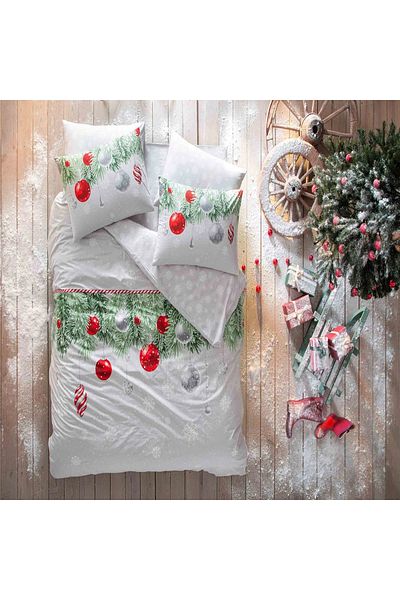 Taç Ranforce Snowflake Glow Duvet Cover Set - Double