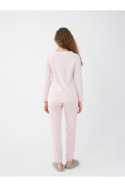 LC Waikiki Lcw Dream Pembe Bisiklet Yaka Nakışlı Uzun Kollu Kadın Pijama Takımı