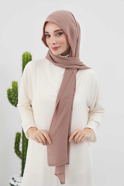 Aisha's Design شال شيفون بقلنسوة داخلية من القطن الممشط، PS-46