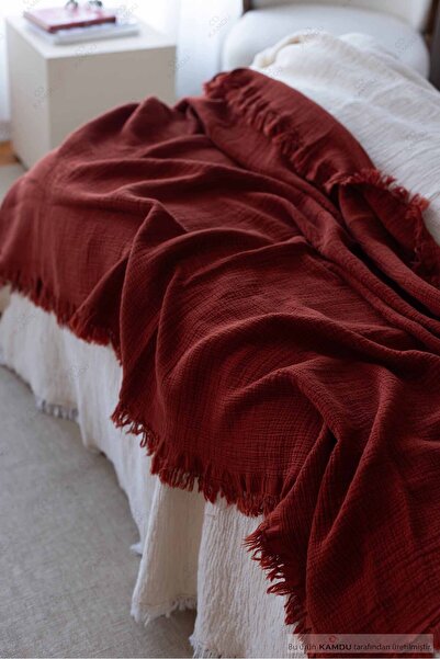 Kamdu 100x200 cm Müslin %100 Pamuk Yatak Runnerı, Yatak Örtüsü, Tek Kişilik Yatak Örtüsü,