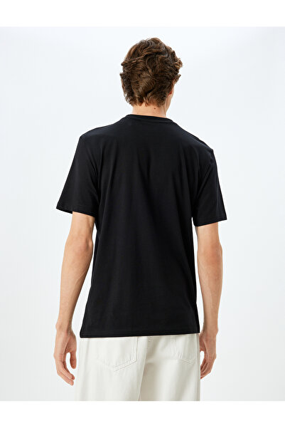 Koton Μπλουζάκι με κοντό μανίκι με λαιμόκοψη από βαμβάκι