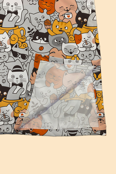 Arancione Co Sevimli Kediler Water Repellent,Yer/ Mama Sandalyesi Altı,Aktivite,Yemek ve Oyun Örtüsü