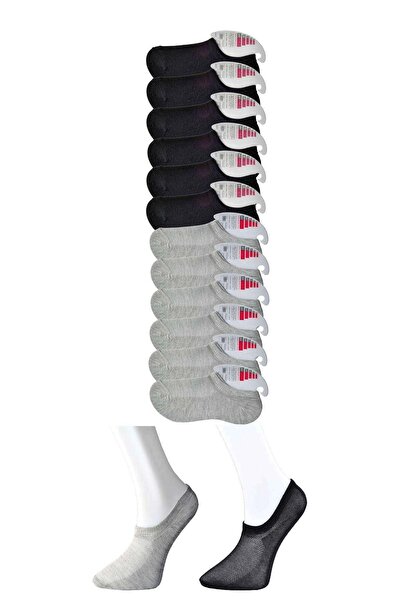 Royaleks Black And Gray Women's Invisible Socks 12 Pairs
