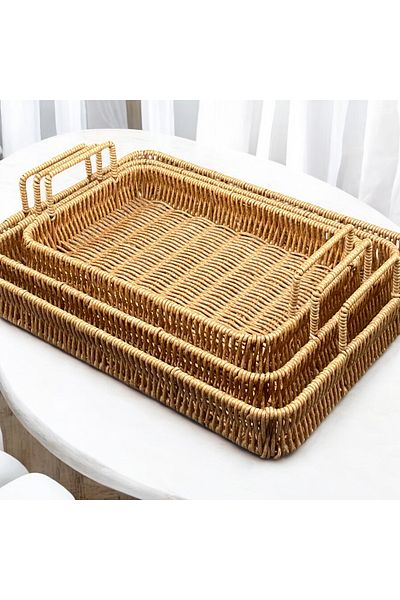 YzHome 29*20cm Small Size Oval Wicker Tray - Service Presentation Tray & Organizer Organizer