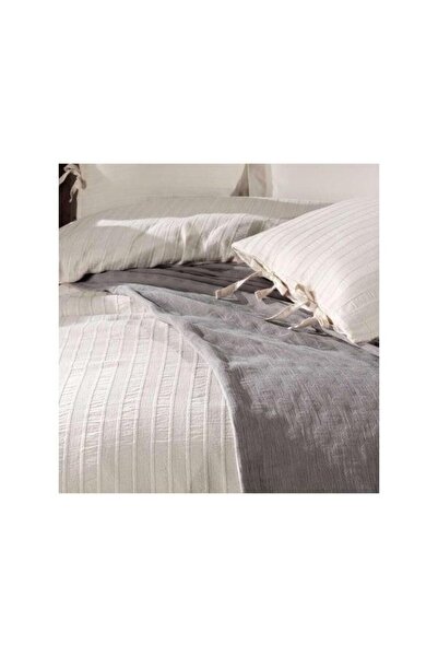 Şaheser Nevresimli Yatak Örtüsü Müslin Çift Kişilik Dante Gri