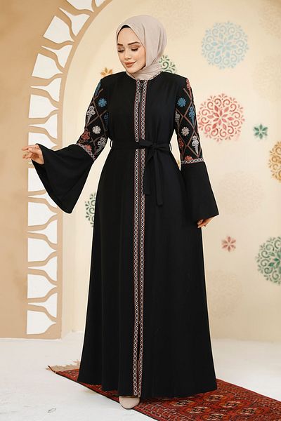 Neva Style Abaya hijab cu model negru - 90311S