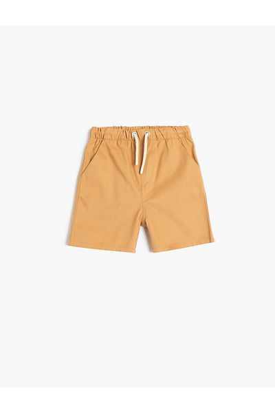Koton Basic Shorts with Cotton Pocket Detail and Tie Waist