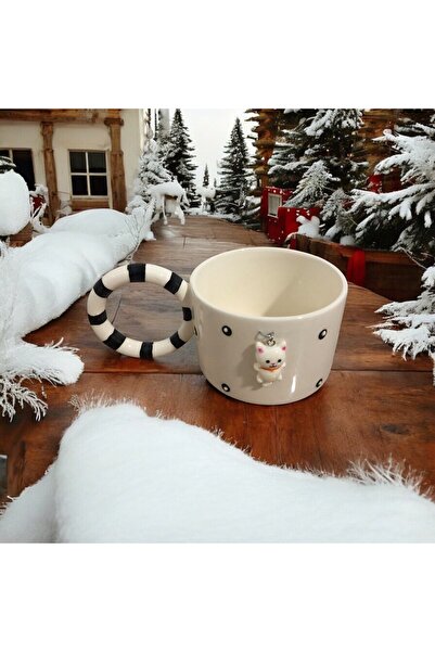HomeSipahi Özel Haraketli kedi figürü el yapımı mug kupa