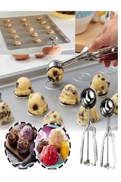 MatesStore Ice Cream Scoop Stainless Steel Pull Drop Cookie Dumpling Spoon