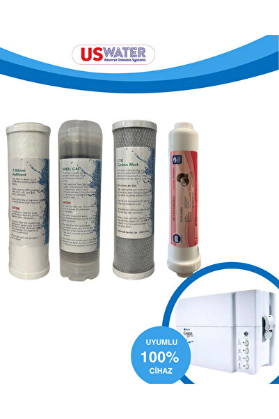 uswater İhlas Aura Cebilon Uyumlu Açık Kasa 4’lü Su Arıtma Filtre Seti – Yüks...