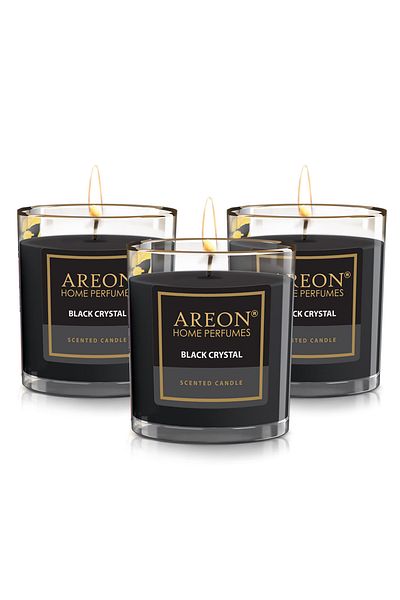 Areon Pack of 3 Areon Scented Candle Black Crystal