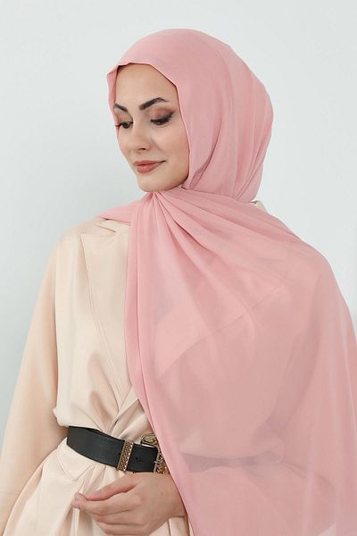 Aisha's Design شال بونيه داخلي من الشيفون الممشط - PS-46
