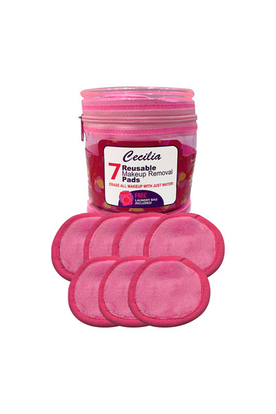 Cecilia مناشف ازالة المكياج قابلة لاعادة الاستخدام 7 وسادات من سيسليا بنفسجيCecilia