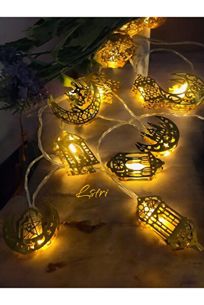 lstri Ramazan Süsü Fişli 10 Parça Süsleme Seti 11 Ayın Sultanı Bayramı Led Işıklı Figür