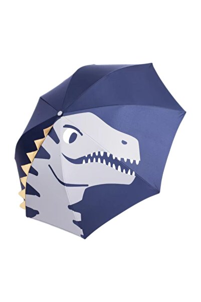 Andofis 3D Üç Boyutlu Koyu Mavi Dinazor Lüx Çocuk Şemsiye 0059