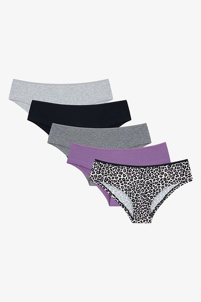 Penti Leopard 5-teiliges mehrfarbiges Hipster-Höschen
