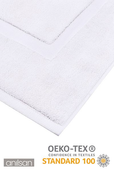 Anılsan White Set of 4 Foot Towels - 100% Cotton, 50X70 Cm, Spa and Hotel Bath Mat, Daily Use