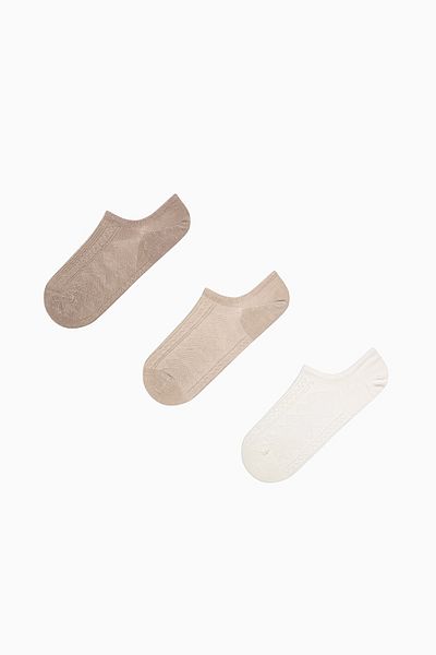 Penti Jacquard Soil Beige 3-teilige Sneaker-Socken