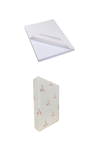 ÇÖZÜM KAĞIT 100 Adet Yapışkanlı Etiket Parlak Kuşe A4 Ebat Premium Serisi