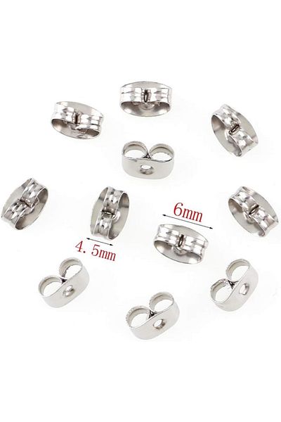 MAZEN Silver Color Steel Antiallergic Earrings - Pick Quantity Back