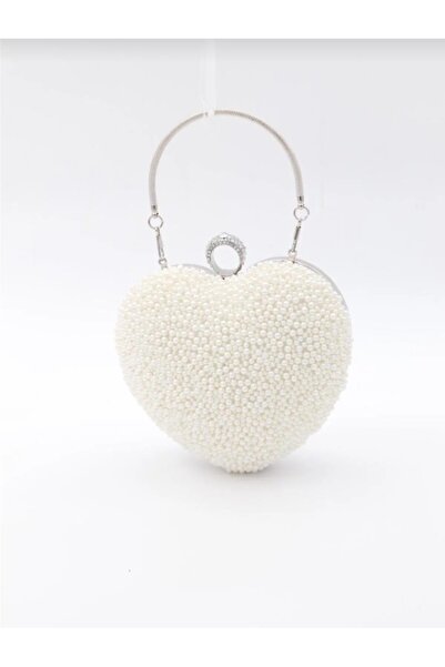 çantamgelsin geanta rochie de seara cu inima din piatra argintie cristal