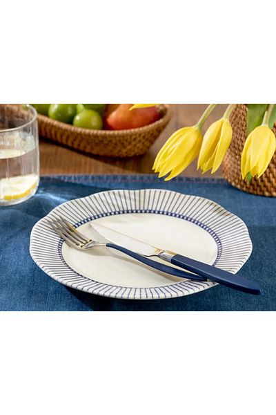 porselenden Clover Ring Porcelain Cake Plate 20 cm White - Blue 1 Pcs