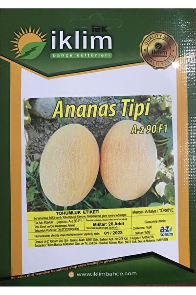 Karahasanoğlu Tarım A-z Tohum Kavun Tohumu A-z 90 F1 Ananas Tipi Kavun - 20 A...