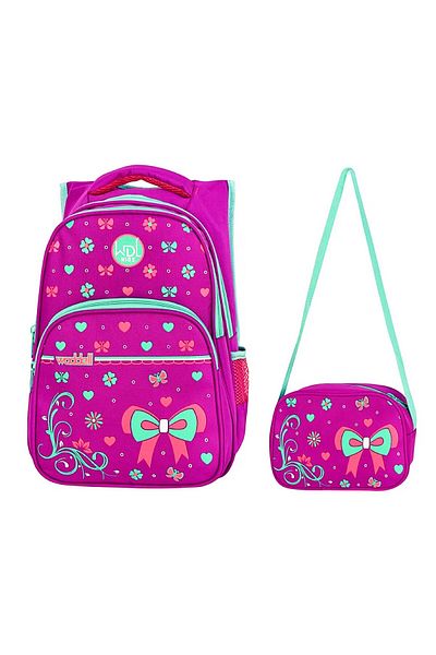 Linea 3 Compartment Ribbon Pink Primary School and Lunch Box - 3026