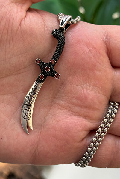 cheetah quality Zülfikar 925 Ayar Gümüş Özel Yapım Handmade Erkek Kolye