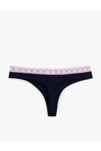 Koton Heart Printed Cotton Women's String Panties