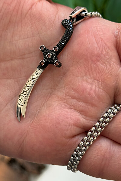 cheetah quality Zülfikar 925 Ayar Gümüş Özel Yapım Handmade Erkek Kolye