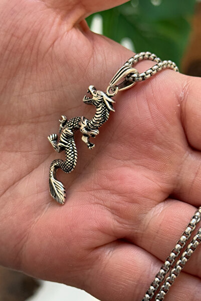 cheetahquality Ejderha 925 Ayar Gümüş Özel Yapım Handmade Erkek Kolye