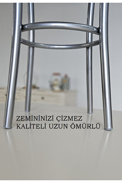 PARİTE TABURE 75 CM METAL AYAKLI GRİ KUMAŞ WORK STOOL HIGH