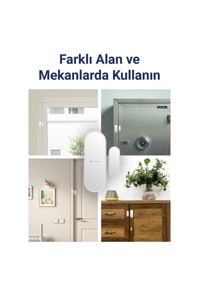 Hybrone Akıllı Wi-fi Manyetik Kontak - Kapı Ve Pencere Sensörü, Fiziksel Müdahaleye Karşı Sabotaj Uyarısı