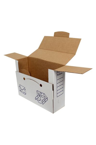 Kolici 32x12x24cm Box - 3 Desi Box - Archive Box - White - 5 Pieces