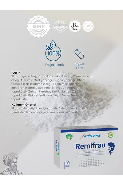 Avicenna Remifrau Supplement with Simisifuga Extract - 30 Capsules8690088010224