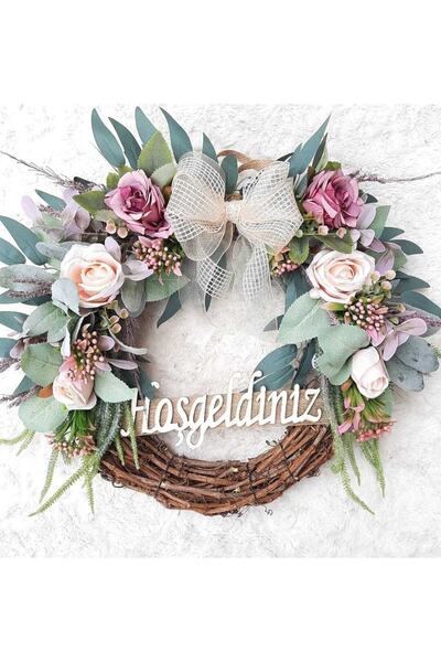 Lotus Hediye Gül Temalı Kapı Süsü - Kapı Çelengi