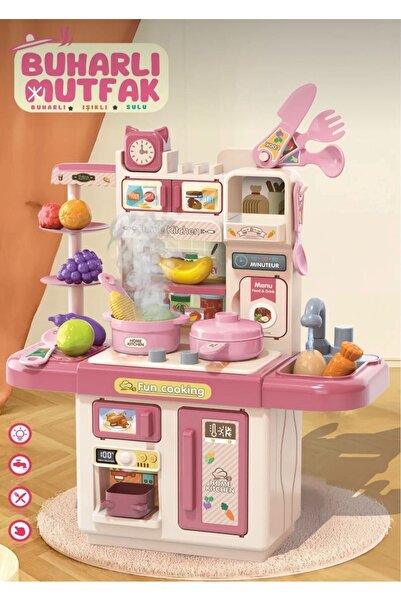 BYCEGU Buharlı Ve Işıklı Su Akan Musluklu Meyveli Yeni Nesil Çok Aksesuarlı Mutfak Seti