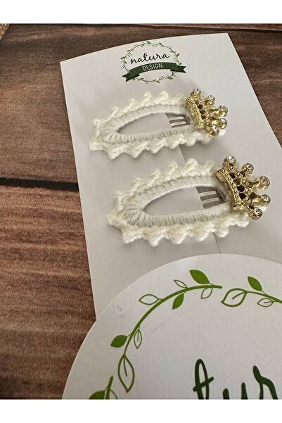 NATURA DESİGN Natura Design каменна принцеска корона с 2 клипса за коса