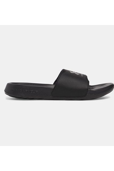 Under Armour Men's Leather Comfortable Sole Daily Use Black Slippers 3027219 -002