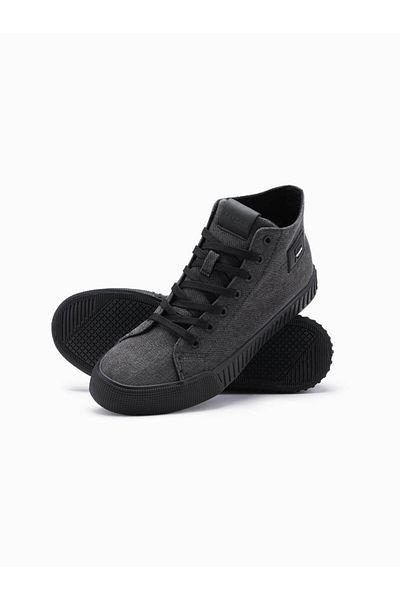 OMBRE Herren High Top Canvas Sneakers - schwarz V1 OM-FOTH-0186 44