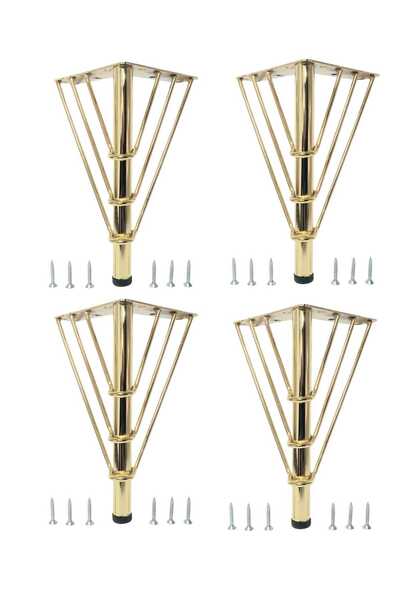 BTC METAL 4 picioare de mobilier cu sârmă metalică aurie, de 20 cm