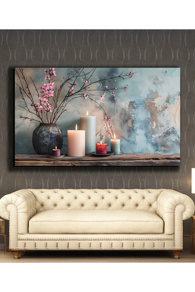 TRADE AYS Huzur Işığı Mum Dekoratif Kanvas Duvar Tablo