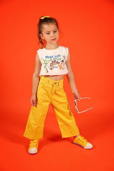 Ugly Duck 04-14 Years Girl's Leg Detail Yellow Pantalon