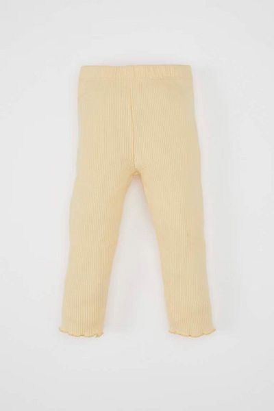 DeFacto Geripptes, langärmliges T-Shirt mit Blumenmuster und elastischem Bund für Babys – Y1122a224au