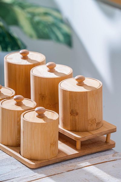 ACAR 7-Piece Spice Set with Bamboo Stand