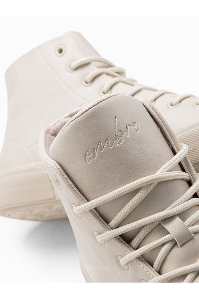 OMBRE Herren High-Top-Sneakers mit Gummikappe - creme V1 OM-FOSH-0138 44