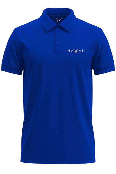 WİDİ Hawaii Written Boat Printed Marine Summer 100% βαμβακερό μπλουζάκι με κανονική εφαρμογή με γιακά πόλο